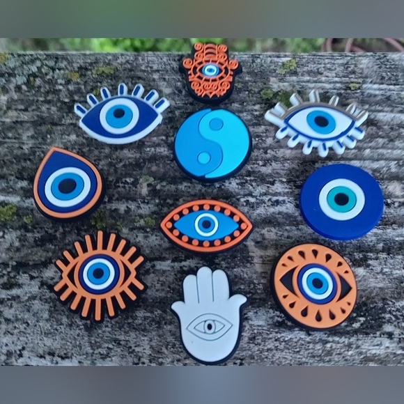 HUGE Bundle/Lot Evil Eye, Hamsa Hand of Fatima, YinYang Jibbitz Croc Charms NEW - Picture 14 of 14